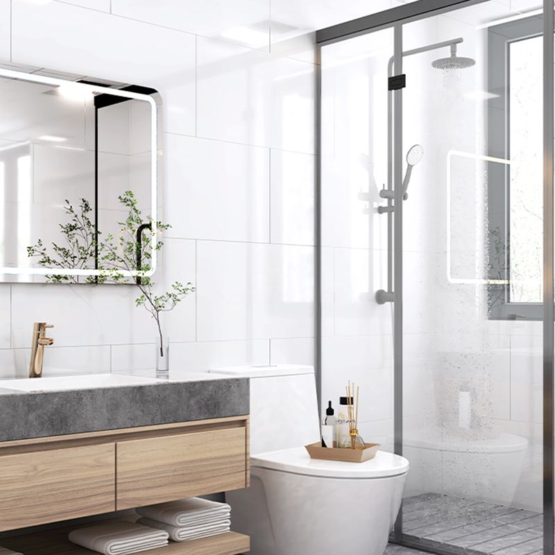 Lisslune | Rectangular Marble Peel & Stick Tile Stain Resistant Single Tile for Bathroom Backsplash