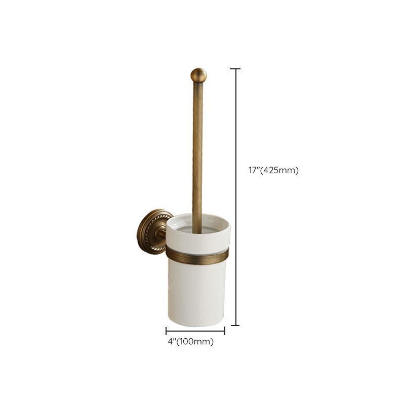 Lisslune | Worn Brass Traditional Bathroom Set with Bath Shelf/Paper Holder & Towel Bar