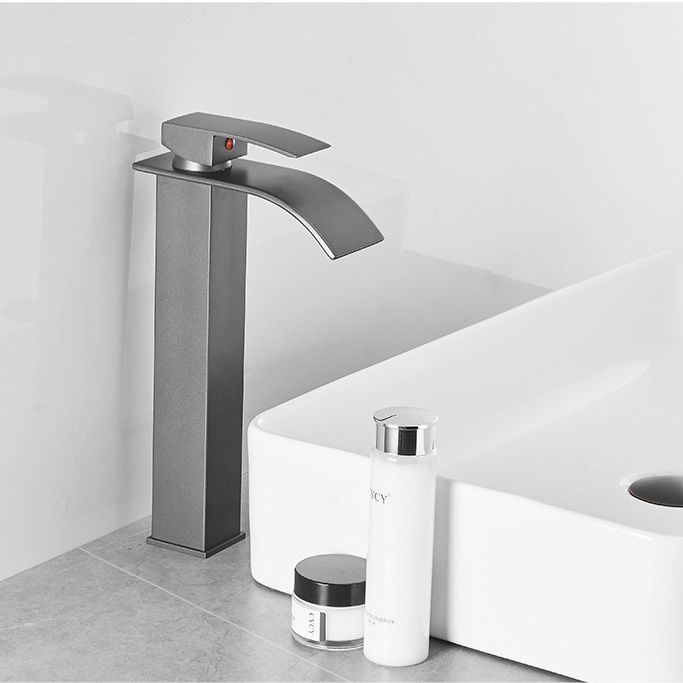 Lisslune | Modern Bathtub Faucet Waterfall Spout Lever Handle Brass Sink Faucet