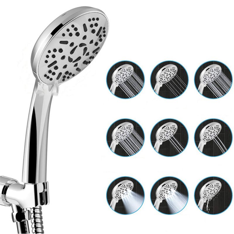 Lisslune | Modern Style Dual Shower Head 9-Spray Silver Wall Mount Shower Head