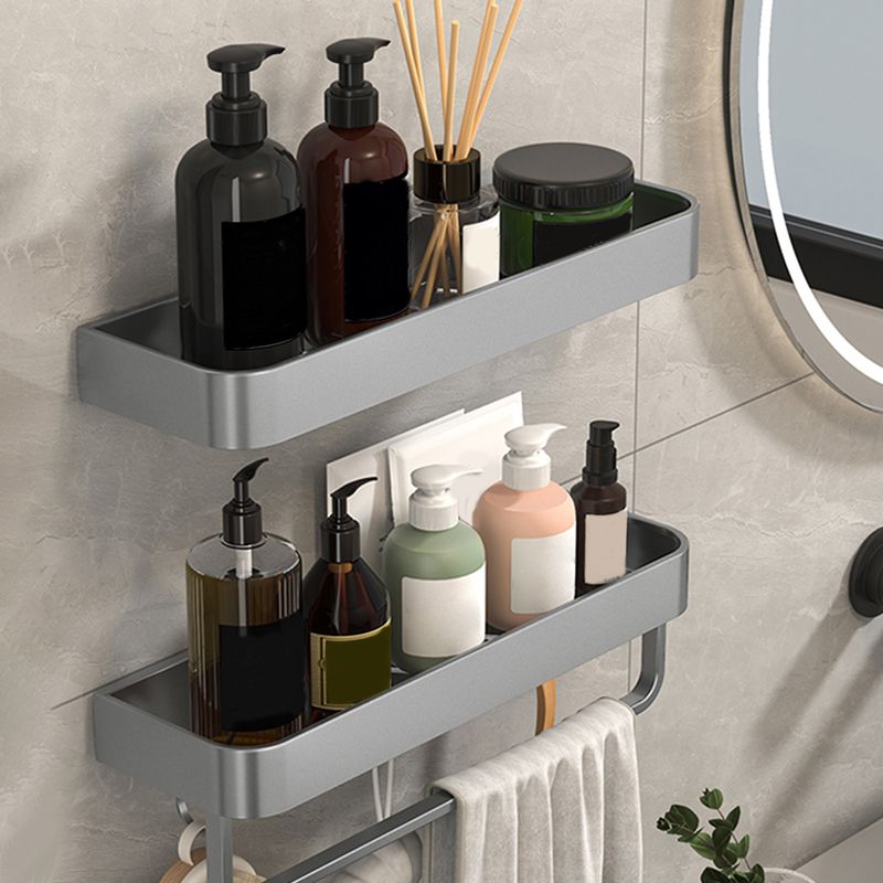 Lisslune | Modern Grey 2-piece Bathroom Accessory Set, Matt Grey, Bathroom Shelf