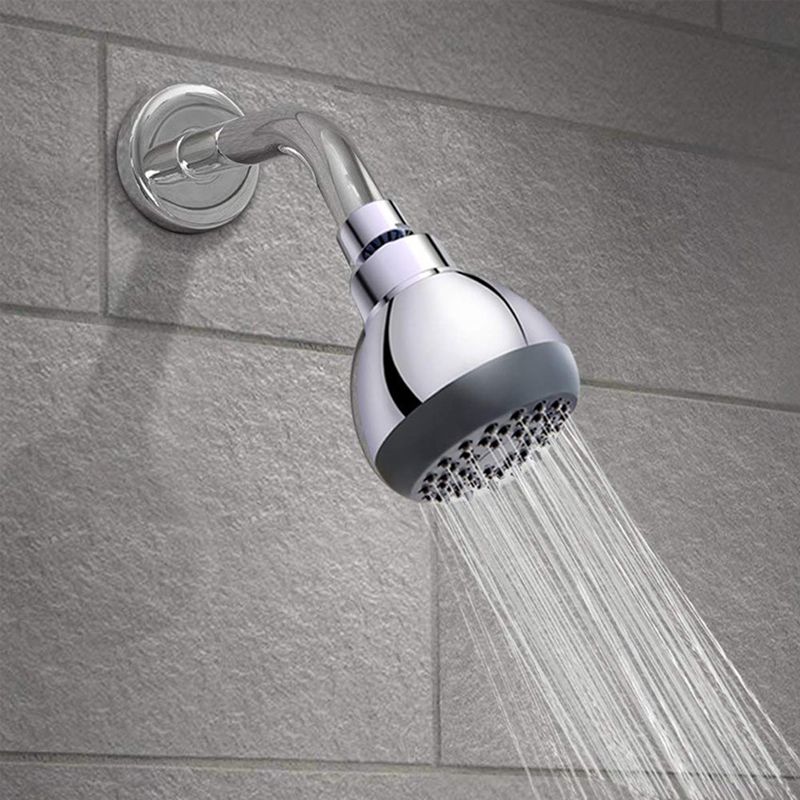Lisslune | Silver Round Shower Head Standard Spray Pattern Wall Mounted Shower Head
