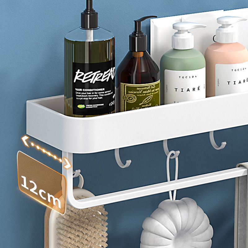 Lisslune | White 2-piece Bathroom Hardware Modern Bathroom Accessories Set, Bathroom Shelf