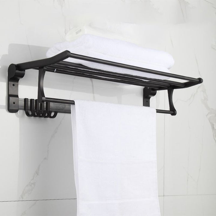 Lisslune | Modern Matt Black Bathroom Shelf Paper Holder Bathroom Accessory Set