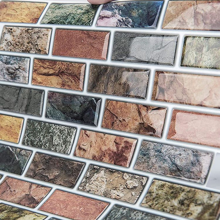 Lisslune | Square Peel-and-Stick Tiles Plastic Indoor Peel & Stick Subway Tile