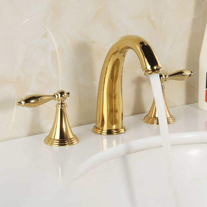 Lisslune | Modern widespread sink faucet Simple bathroom double handle faucet with lever handle