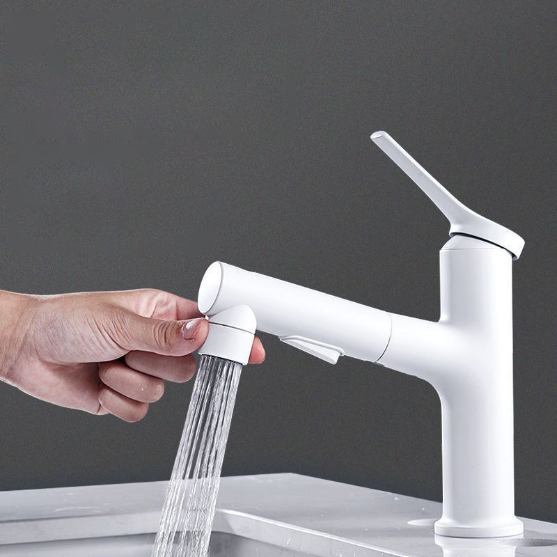 Lisslune | Extendable simple bathroom sink faucet 1 hole single lever faucet