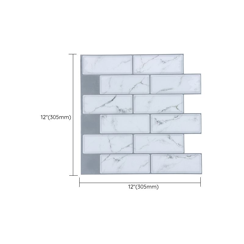 Lisslune | Plastic Peel & Stick Subway Tile Modern Simple Subway Tile Wallpaper
