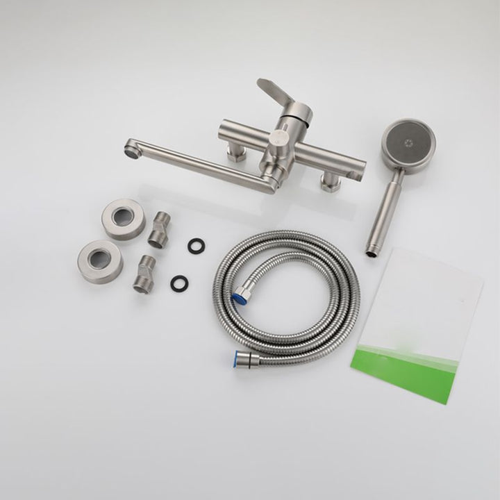 Lisslune | Wall-mounted metal bathtub filling low arch swivel bathtub mixer
