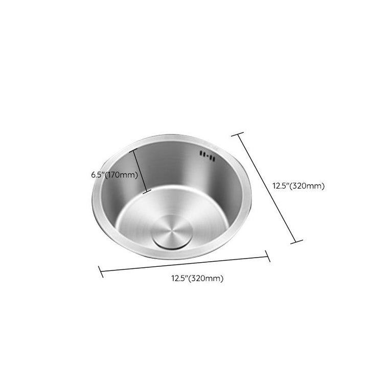 Lisslune | Contemporary Style Kitchen Sink Stainless Steel Round Kitchen Sink