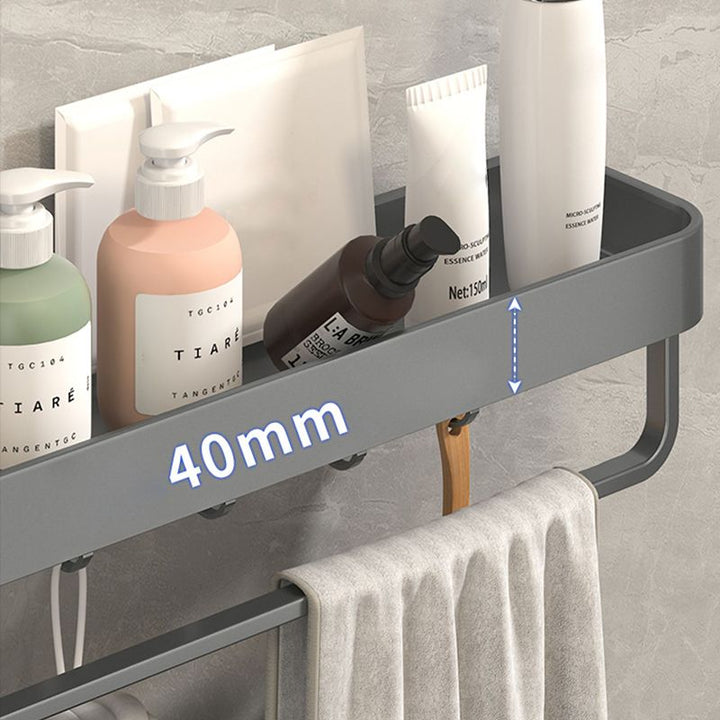 Lisslune | Modern Grey 2-piece Bathroom Accessory Set, Matt Grey, Bathroom Shelf