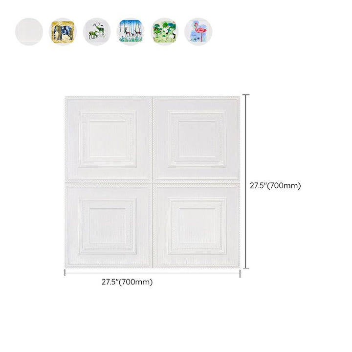 Lisslune | Modern Wall Panel Cartoon Print Peel and Stick Waterproof Wall Panel