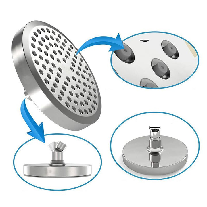 Lisslune | Contemporary round fixed wall shower head Silver shower head