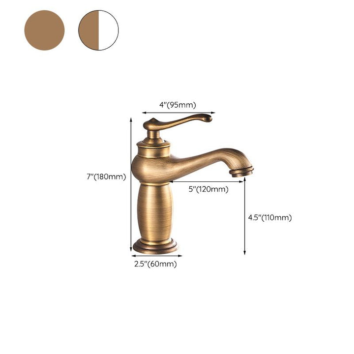 Lisslune | Low-Arch Country Vessel Faucet Single-Lever Brass Faucet for Bathroom