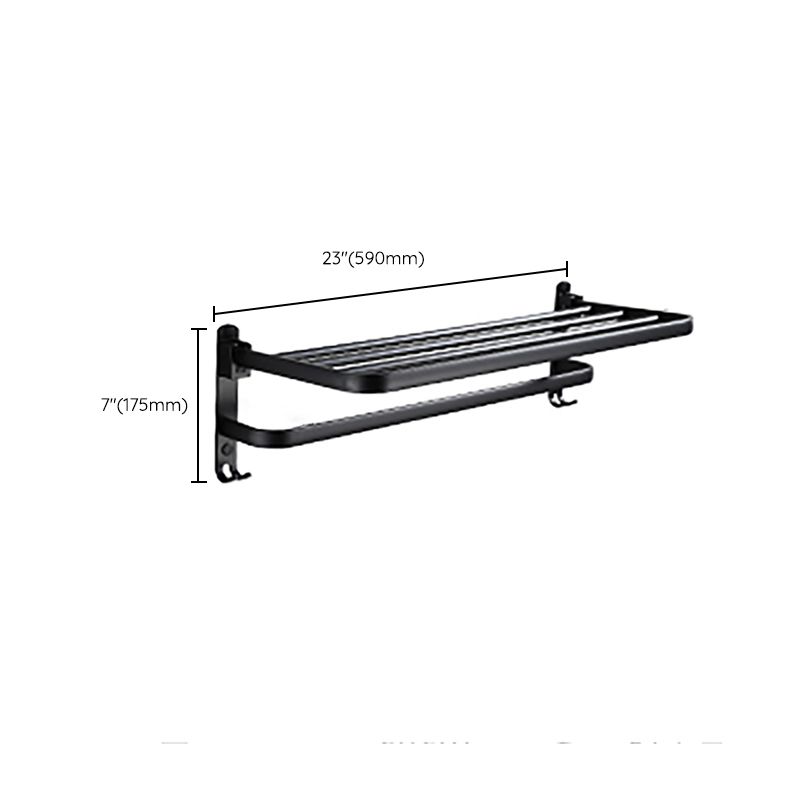 Lisslune | Contemporary Bathroom Accessory Set Black Surface Bathrobe Hook/Towel Ring Bar