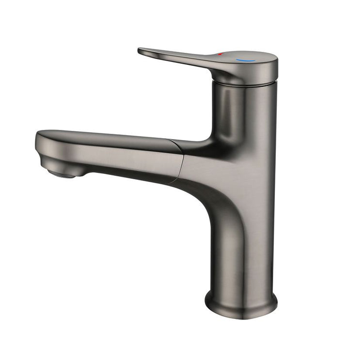 Lisslune | Simplicity Brass Sink Faucet Low Arc Solid Color Centerset Vanity Faucet for the Bathroom