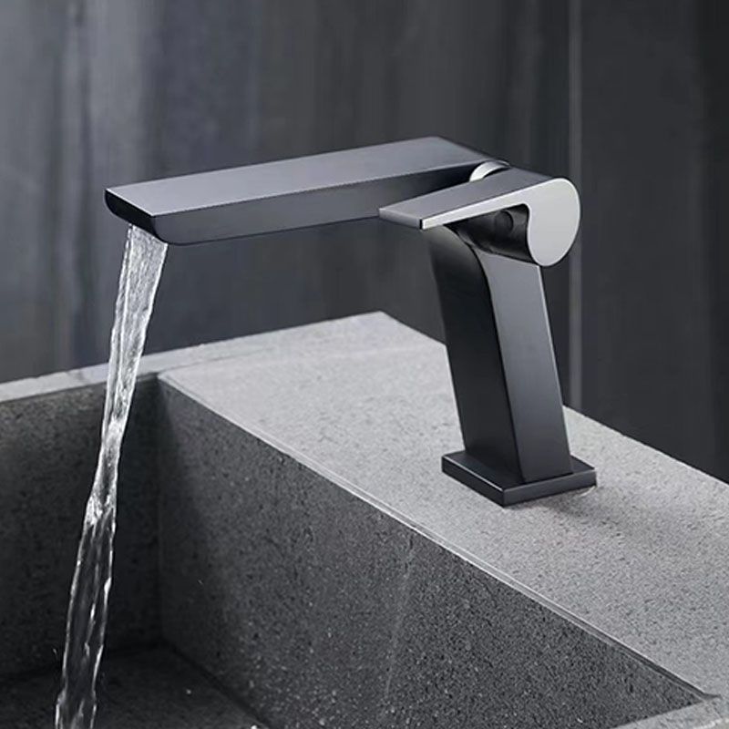 Lisslune | Modern Faucet Brass Lever Waterfall Spout Sink Faucet
