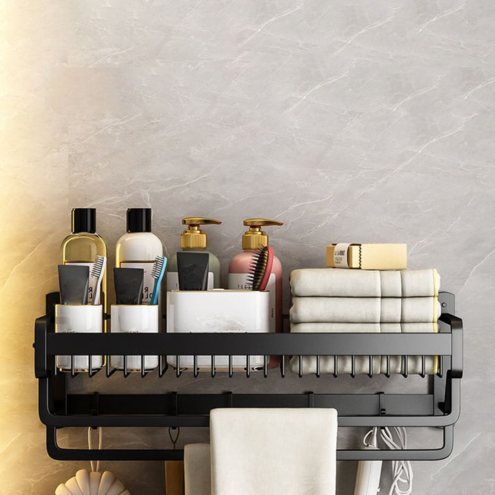Lisslune | Modern black metal bathroom hardware set towel bar bathroom hardware set