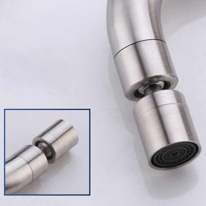 Lisslune | Contemporary Wall-Mounted Bathroom Faucet Cross Handles Stainless Steel Faucet