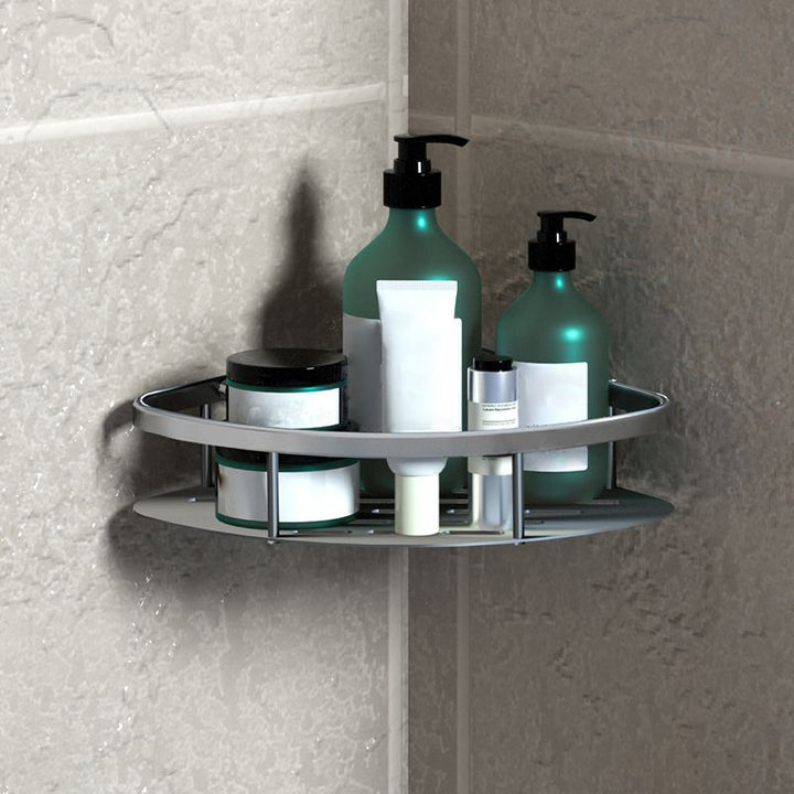 Lisslune | 3-piece modern bathroom accessory set aluminum bath shelf in silver