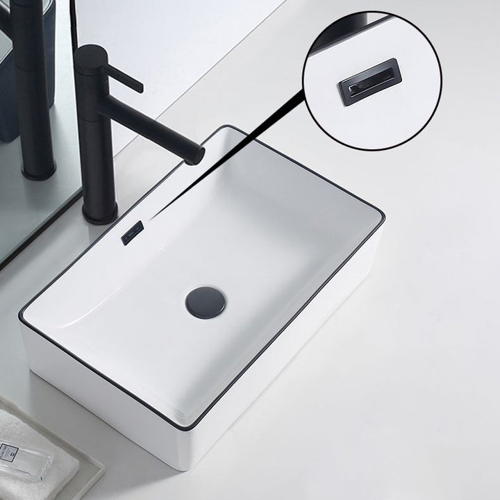 Lisslune | Modern porcelain floor wash basin Rectangular sink for the bathroom
