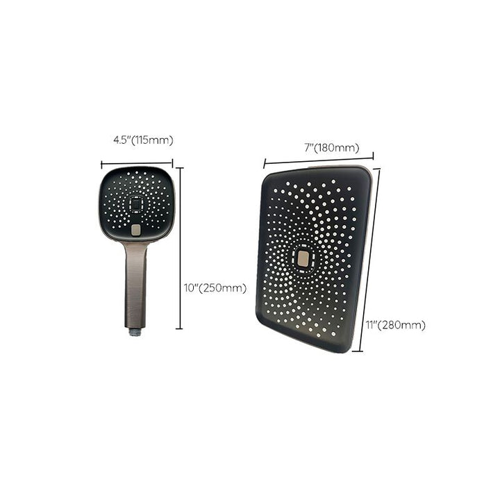 Lisslune | Black Large Shower Head Standard Spray Pattern with Hand Shower