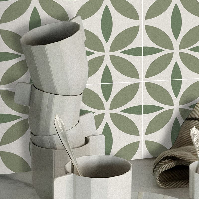 Lisslune | Indoor Vinyl Tiles Flower Pattern Peel and Stick Waterproof Square Vinyl Tile