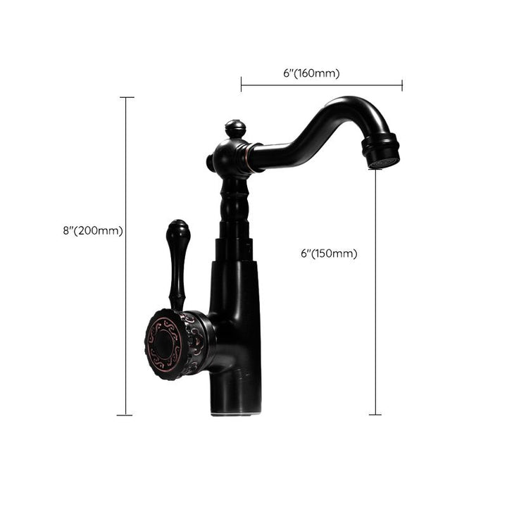 Lisslune | Glam Style Basin Faucet with Swivel Spout and Lever Handle