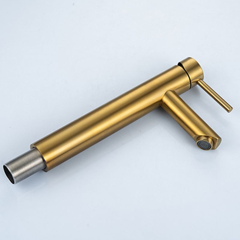 Lisslune | 1-Handle Gold Nickel Wide-Running Faucet Single Hole Lever Sink Faucet with Drain