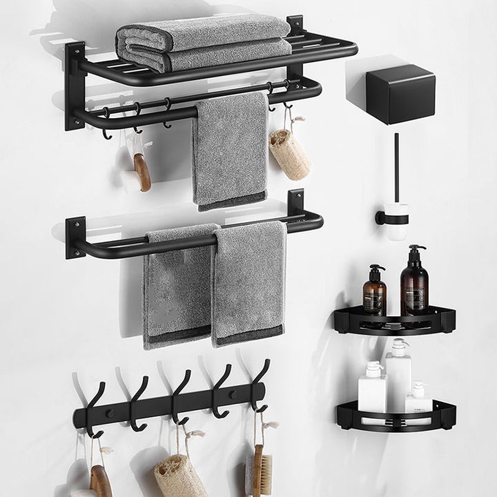 Lisslune | Matt Black Bathroom Accessory Set Modern Bathroom Accessory as Individual Piece or as Set