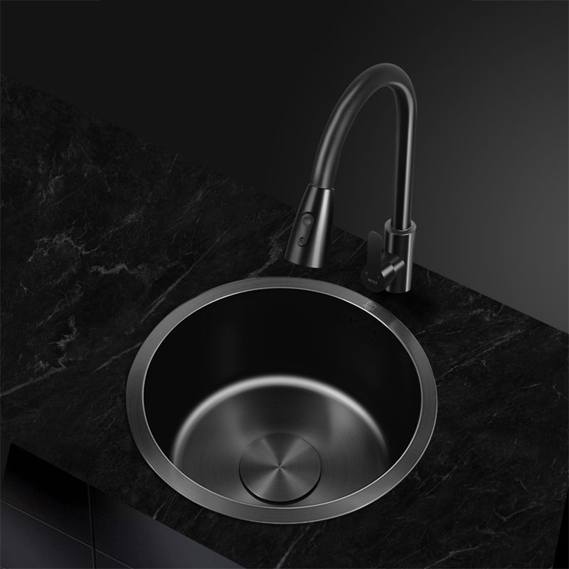Lisslune | Classic Round Sink Stainless Steel Built-in Sink Non-Slip Round Basin for the Kitchen