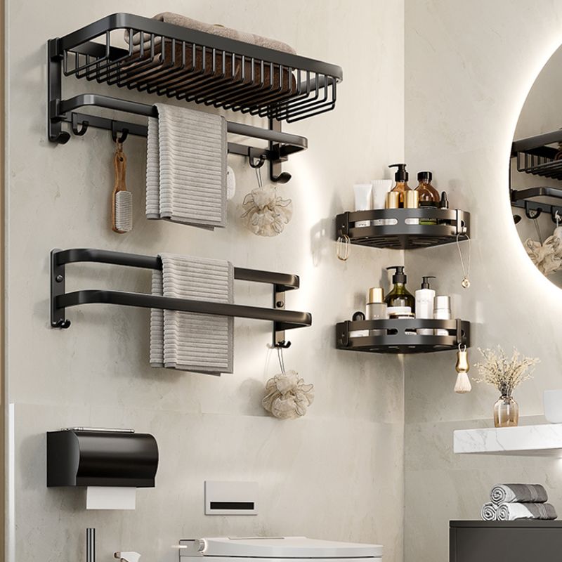 Lisslune | Modern Bathroom Accessories Set Black Bath Shelf Bath Accessories Set