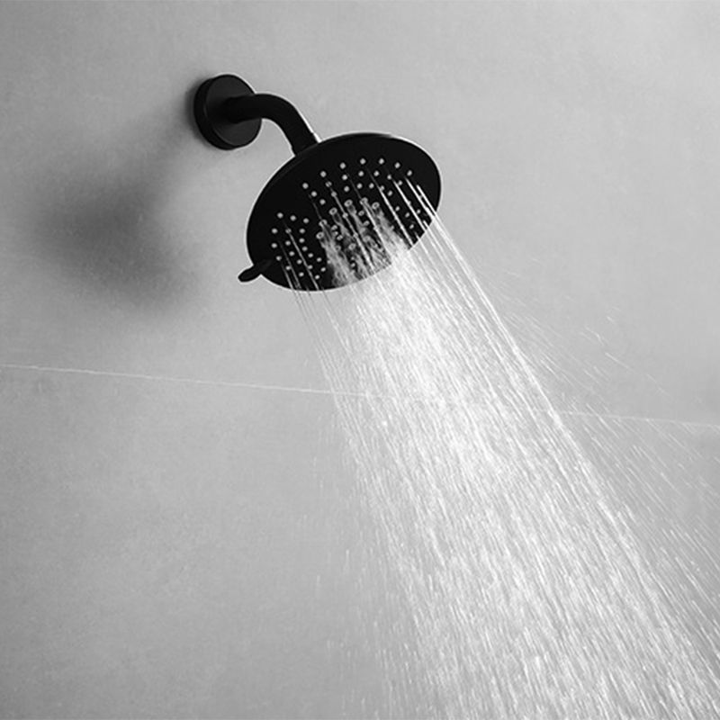 Lisslune | Round Fest Shower Head Matte Black 5 Spray Patterns Wall Mounted Shower Head