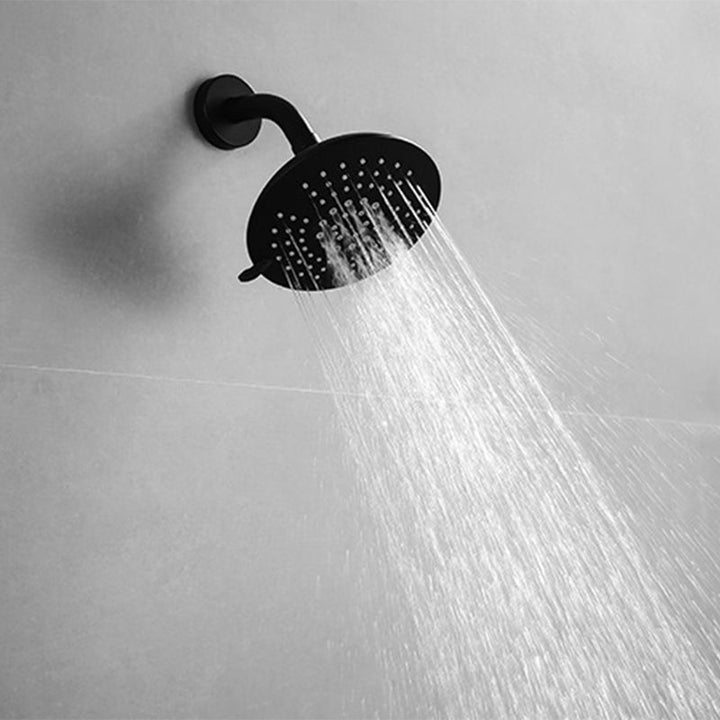 Lisslune | Round Fest Shower Head Matte Black 5 Spray Patterns Wall Mounted Shower Head