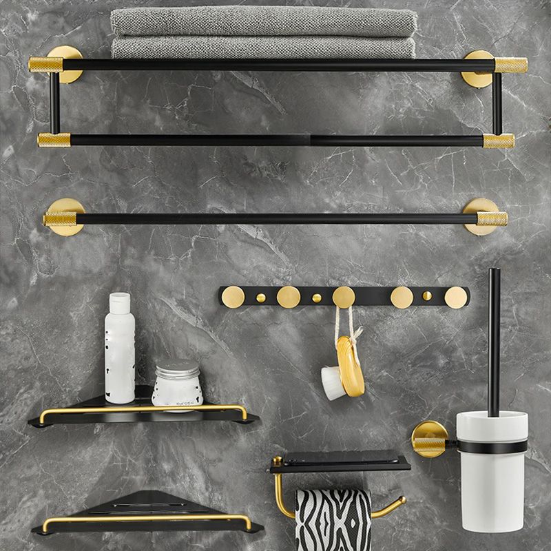 Lisslune | 5-piece modern bathroom accessory set made of black brass bathroom hardware