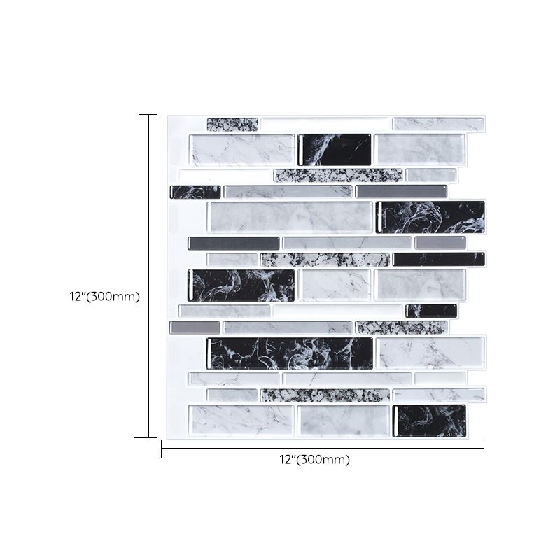 Lisslune | Modern Peel & Stick Field Tile PVC Offset Joint Peel & Stick Subway Tile