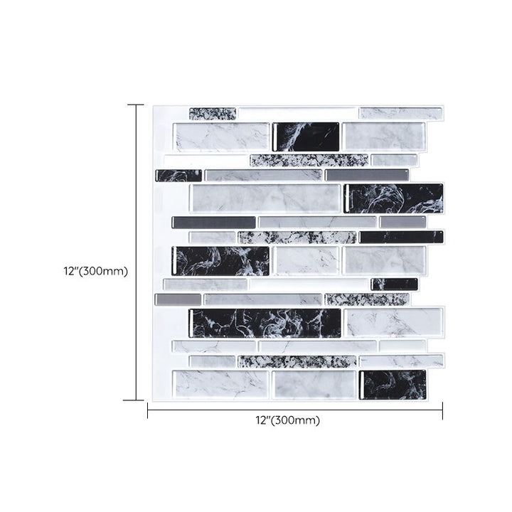 Lisslune | Modern Peel & Stick Field Tile PVC Offset Joint Peel & Stick Subway Tile