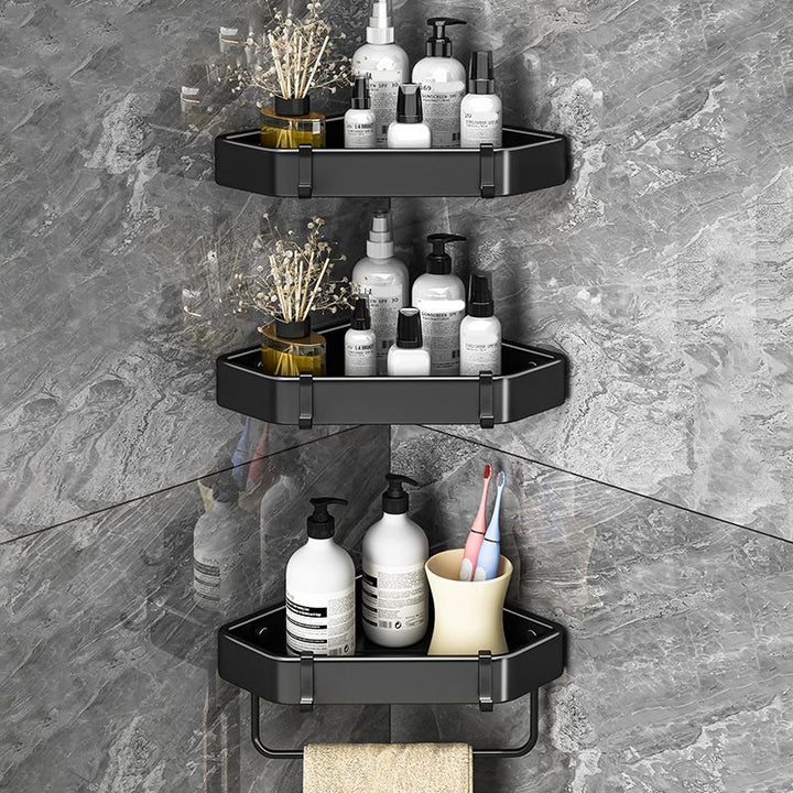 Lisslune | Modern Black-White Metal Bath Hardware Set Bath Rack Bathroom Hardware Set