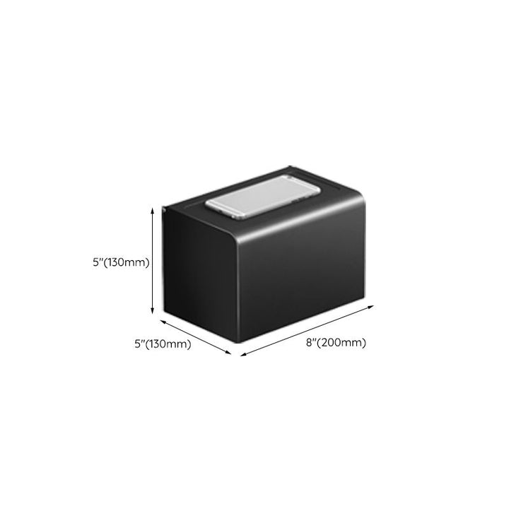 Lisslune | Contemporary bathroom accessory set with black surface and bath shelf/towel bar