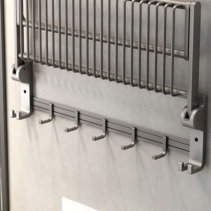 Lisslune | Modern Gray Bathroom Set Paper Holder Bathroom Shelf Bathroom Hardware Set