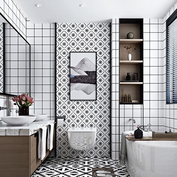Lisslune | PVC Rectangular 10 Pack 12" X 23" Peel & Stick Mosaic Tile Kitchen and Bathroom