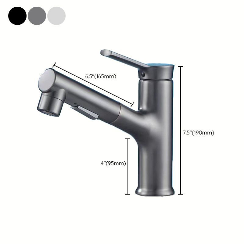 Lisslune | Modern Bathroom Sink Faucet with Brass Lever Handles and Swivel Spout