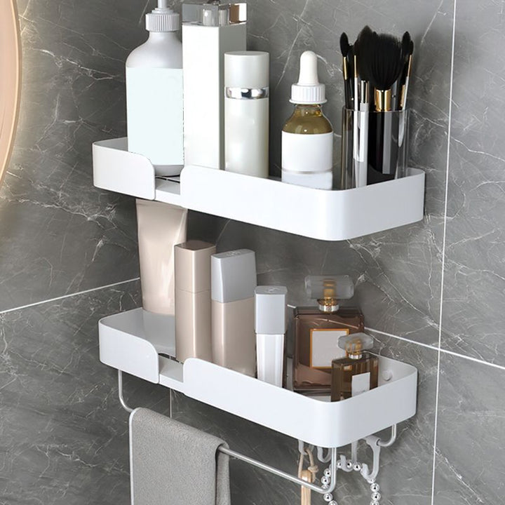 Lisslune | White Bathroom Set Modern 1/2/3 - Pieces Stainless Steel Bathroom Shelf