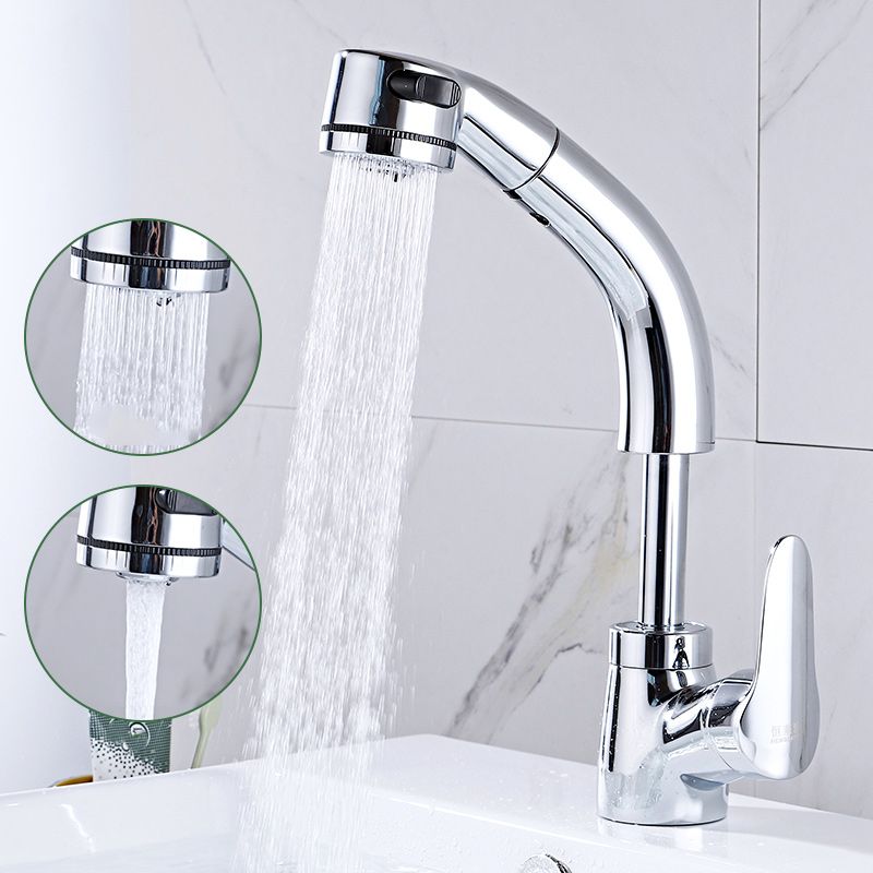 Lisslune | Modern Simple Vessel Sink Faucet High Arc Bathroom Sink Faucet