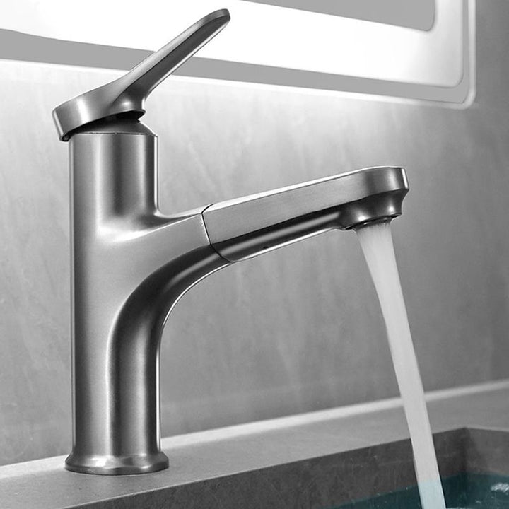 Lisslune | Simplicity Brass Sink Faucet Low Arc Solid Color Centerset Vanity Faucet for the Bathroom