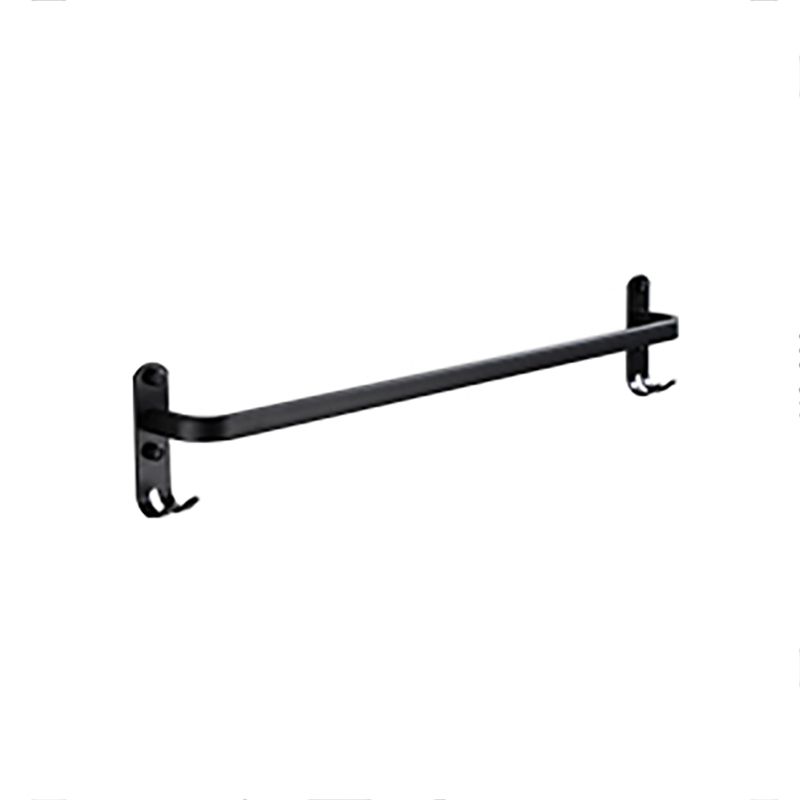 Lisslune | Contemporary Bathroom Accessory Set Black Surface Bathrobe Hook/Towel Ring Bar