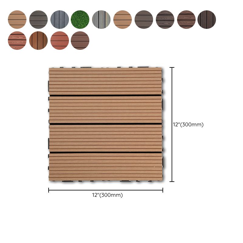 Lisslune | Outdoor Deck tiles with striped detail composite snap parts wood deck tiles