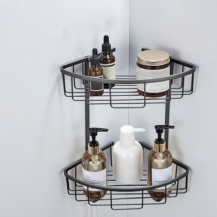 Lisslune | Traditional Gray Brass Bathroom Hardware Set Towel Bar Bathroom Hardware Set