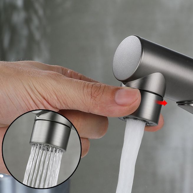 Lisslune | Extendable Bathroom Faucet Brass Modern Faucet with Water Hose