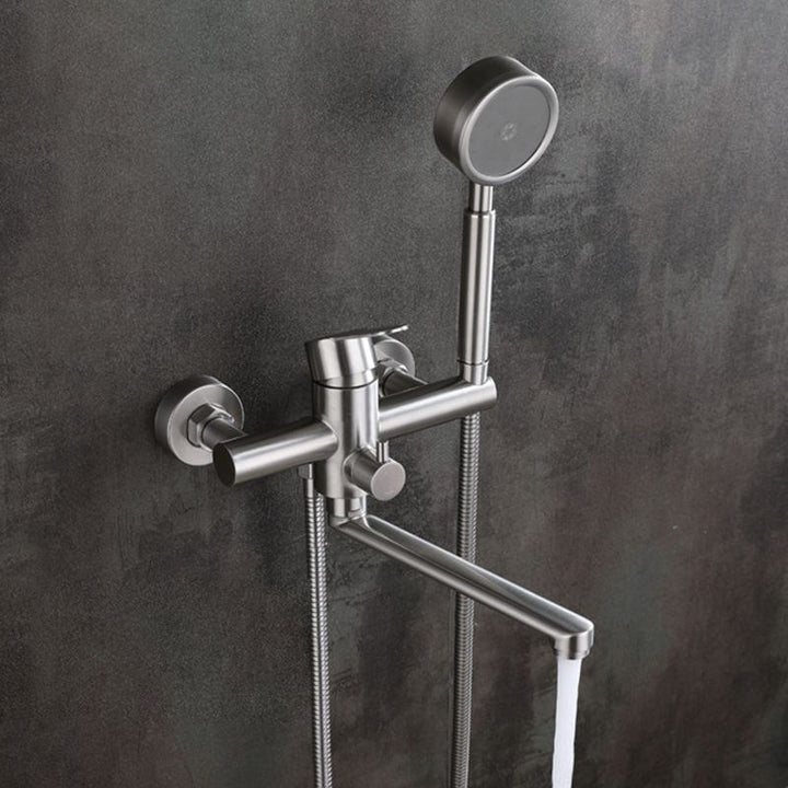 Lisslune | Wall-mounted metal bathtub filling low arch swivel bathtub mixer
